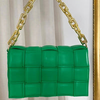 Padded Shoulder Bag with Chain Detail