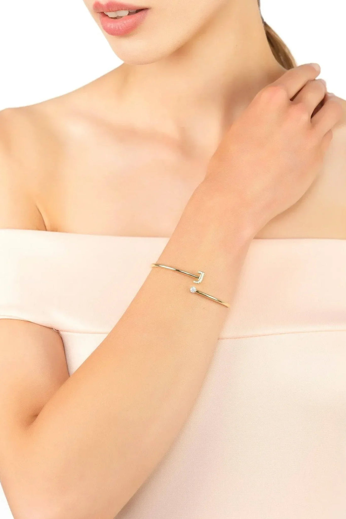 Initial Bangle Gold J-1