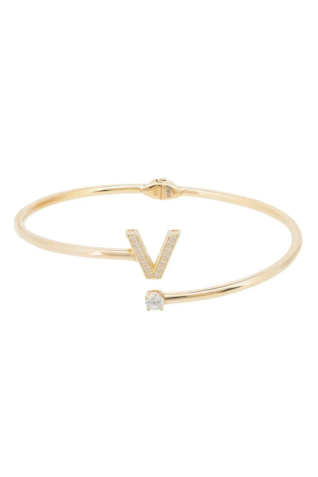 Initial Bangle Gold V-2