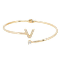 Initial Bangle Gold V-2