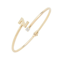 Gold-tone initial Z bangle with small crystal details