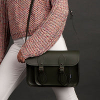 Handmade Leather Satchel - Ivy Green-2