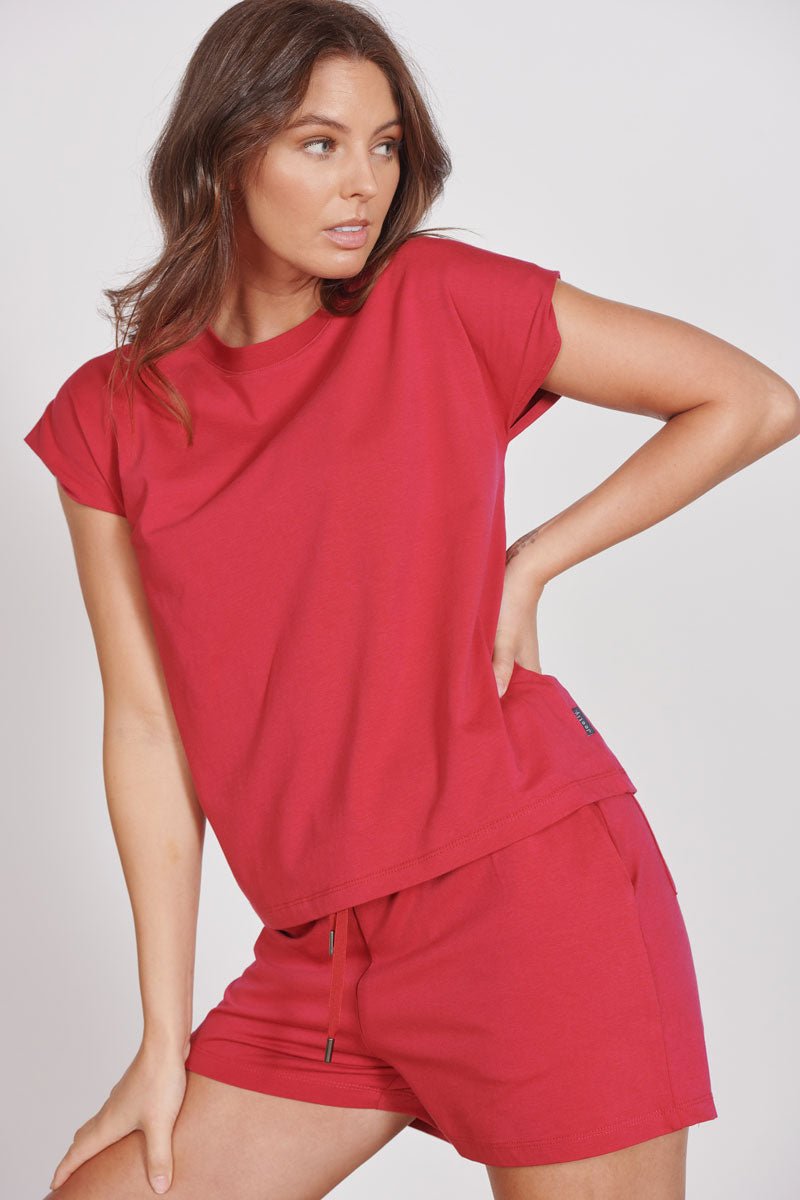 Amber Magenta Loungewear Soft Touch Shorts-0