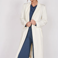 Dali Cream Longline Lightweight Coat-4