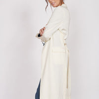 Dali Cream Longline Lightweight Coat-2