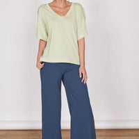 Ella Green Over Sized V Neck T-Shirt-0