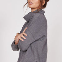 Evelyn Grey Marl Cowl Neck Pullover Top-1