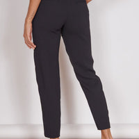 Fran Black Tapered Leg Tailored Trousers-3