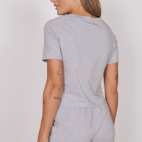Jessie Grey Marl Jersey Short Pyjama Set-3