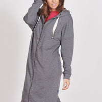 Lottie Grey Marl Loungewear Longline Zip Through Hooded Sweater-3