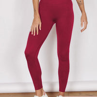 Petite seamless sports leggings, magenta high-rise with full-length skinny fit