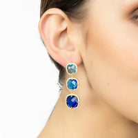 Knightsbridge Earrings Gold Blues-1