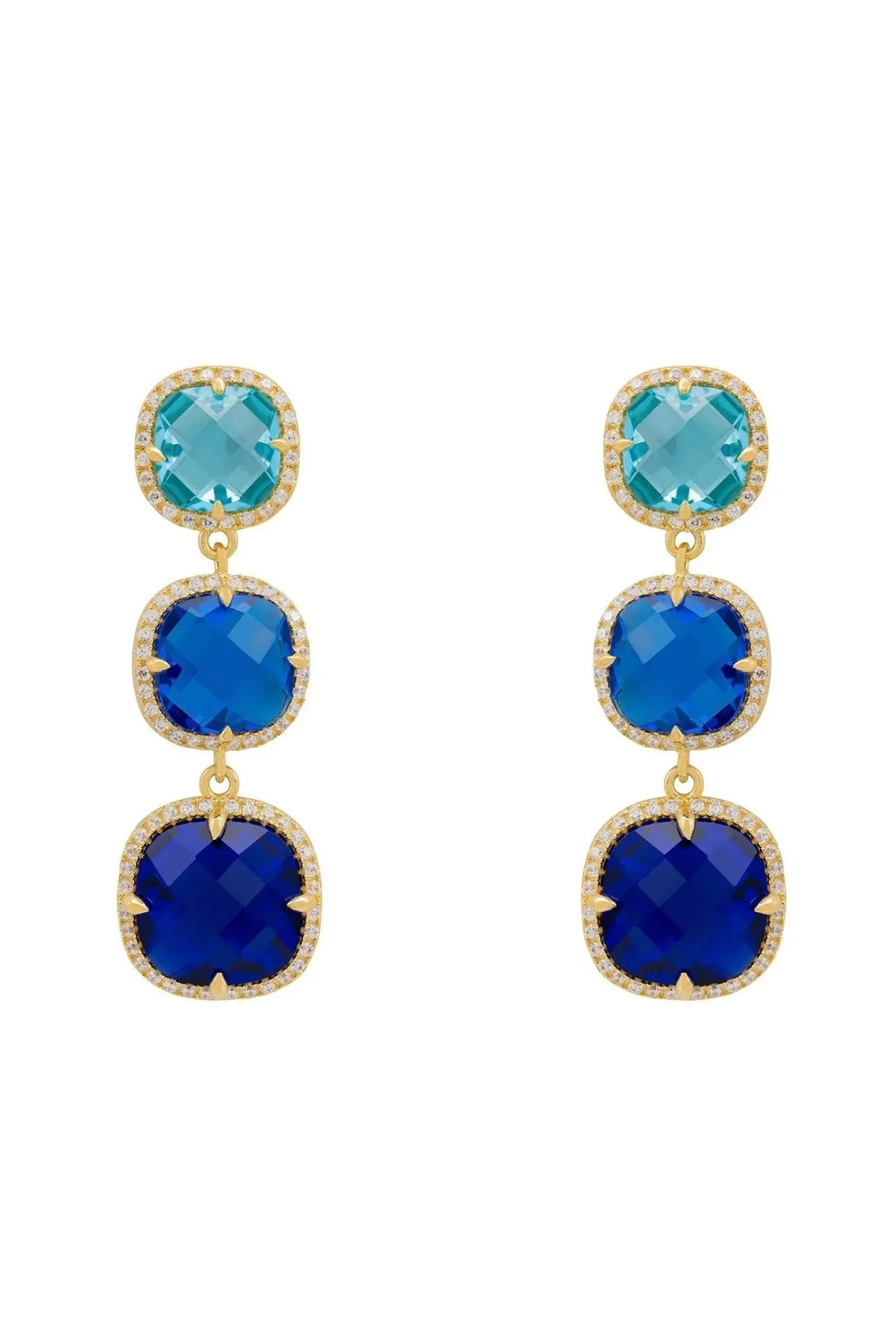 Knightsbridge Earrings Gold Blues-0