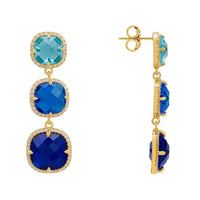 Knightsbridge Earrings Gold Blues-2
