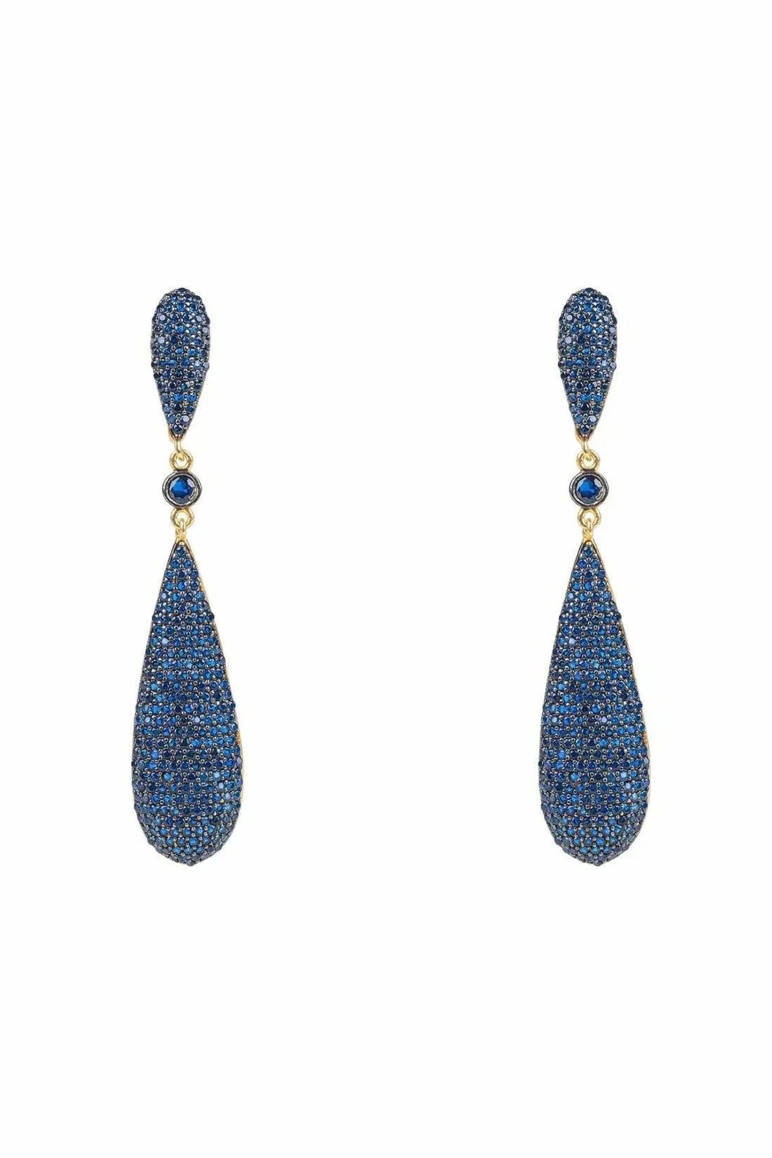 Latelita Long Drop Earrings Sapphire Blue Cz-0