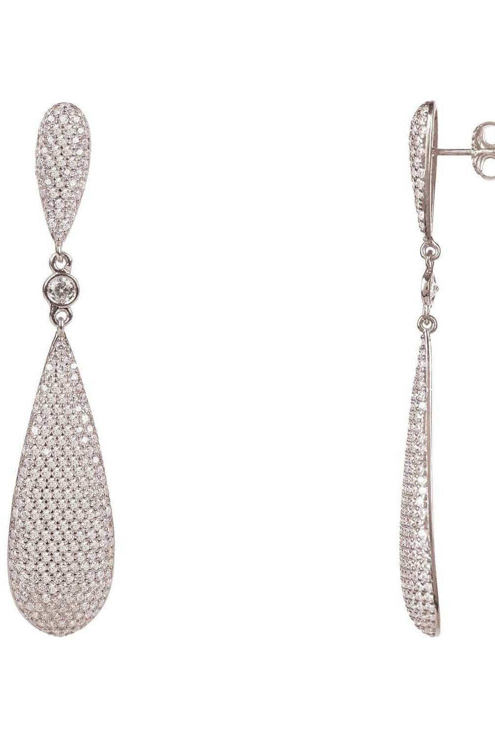 Latelita Long Drop Earrings Silver-1