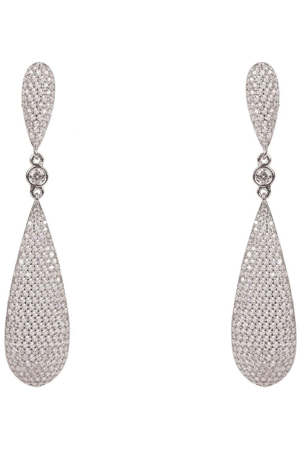 Latelita Long Drop Earrings Silver-0