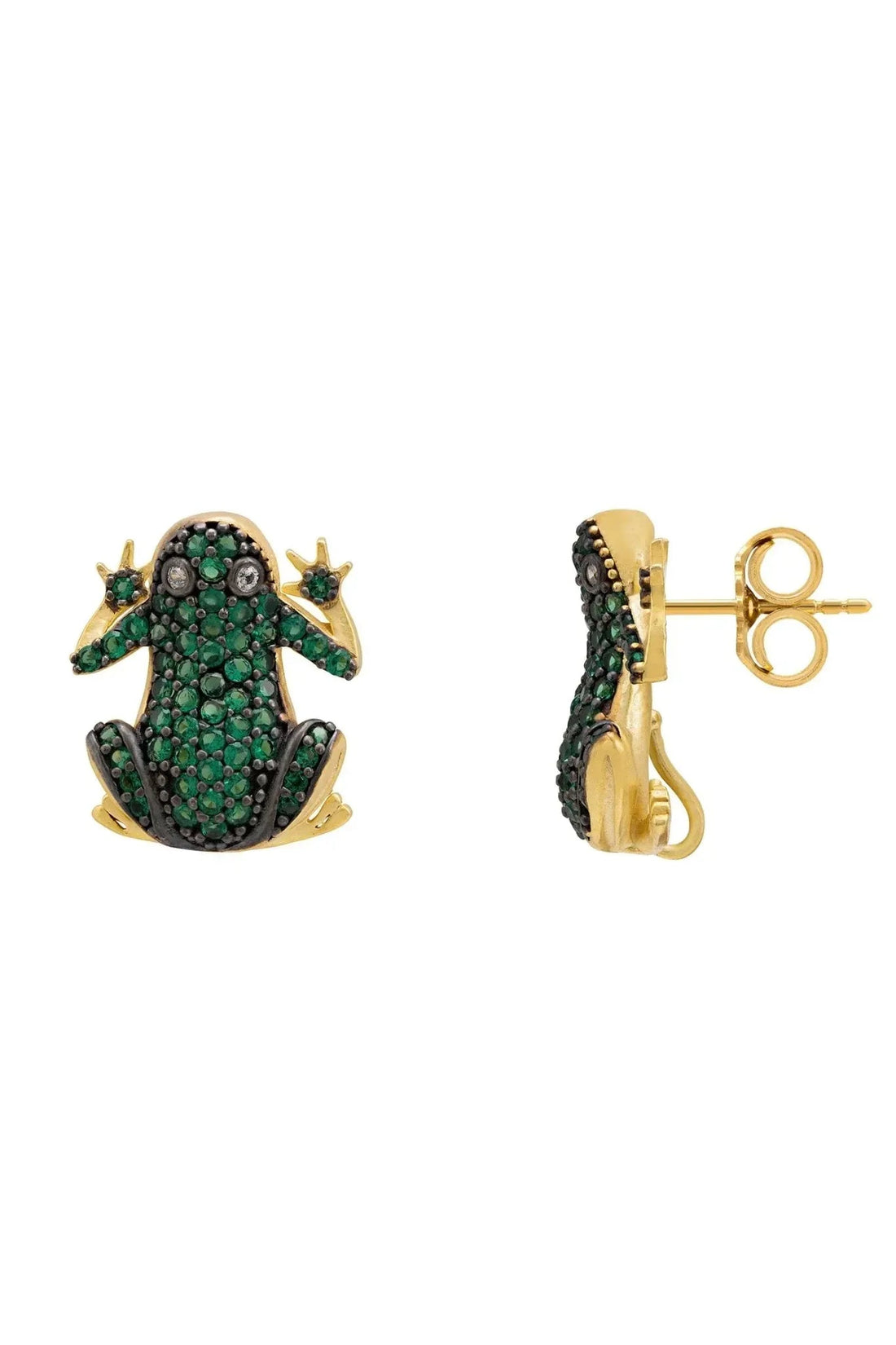 Leap Frog Stud Earrings Gold-2