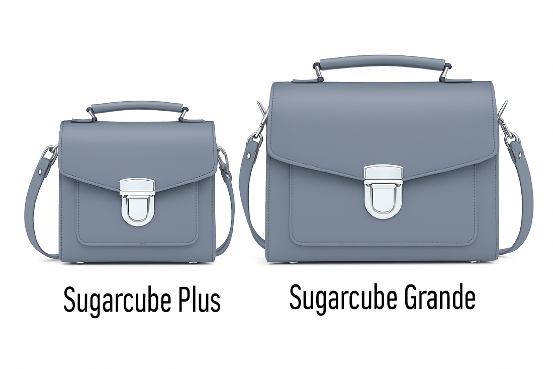 Handmade Leather Sugarcube Handbag - Lilac Grey-2