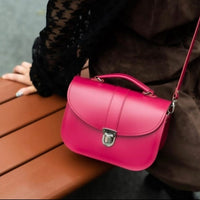 Olympia Handmade Leather Bag - Magenta-1
