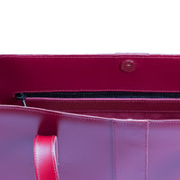 Handmade Leather Shopper - Magenta-2