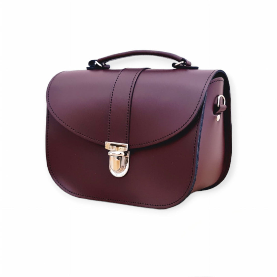 Olympia Handmade Leather Bag - Marsala Red-2