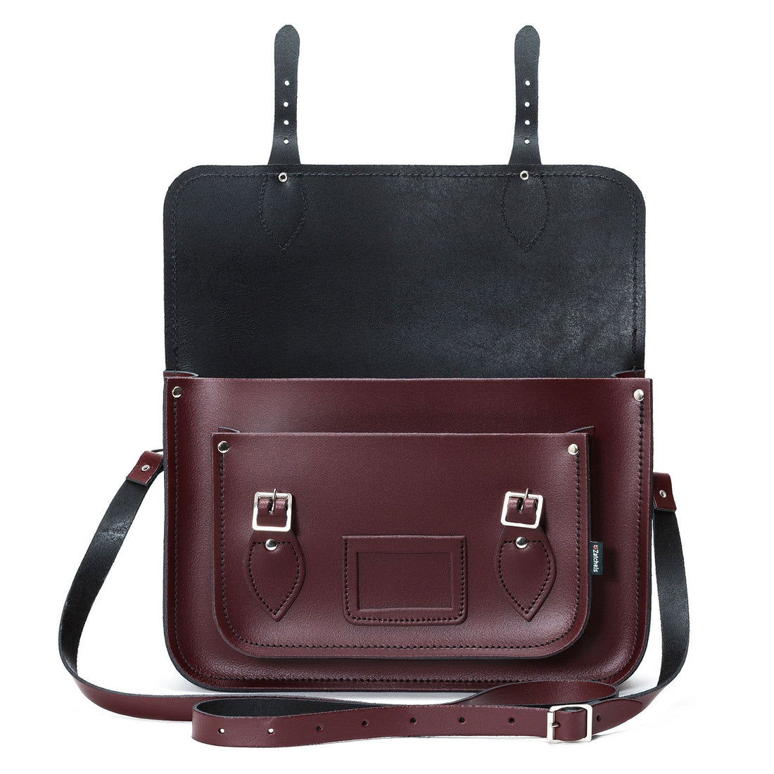 Handmade Leather Satchel - Marsala Red-4