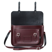 Handmade Leather Satchel - Marsala Red-4