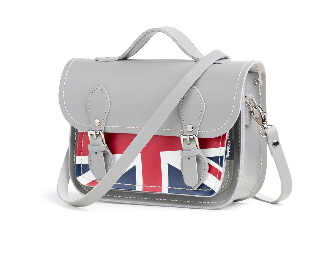 Union Jack Midi Satchel - Ghost Grey-2