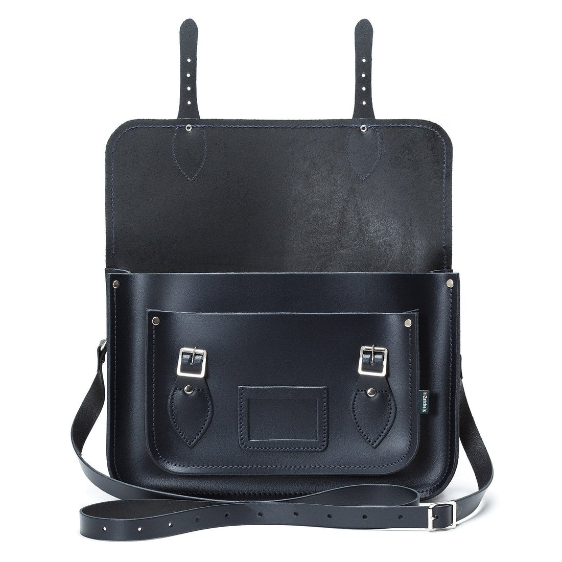 Handmade Leather Satchel - Navy Blue-4