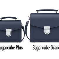 Handmade Leather Sugarcube Handbag - Navy-2