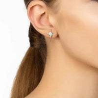 North Star Small Stud Earrings Silver-1
