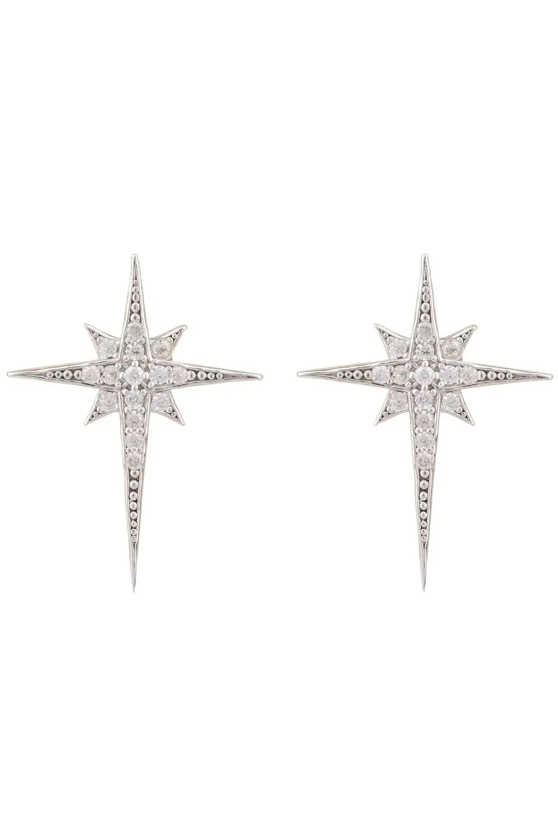North Star Small Stud Earrings Silver-0