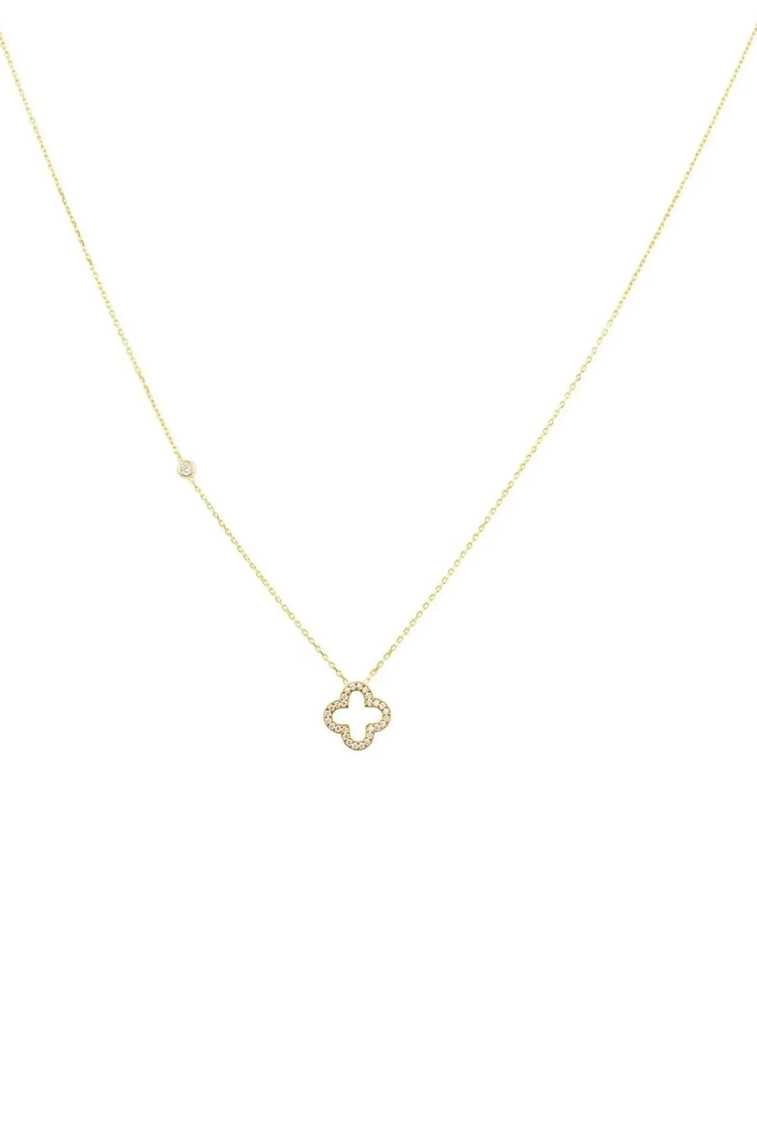 Open Clover Pendant Necklace-3