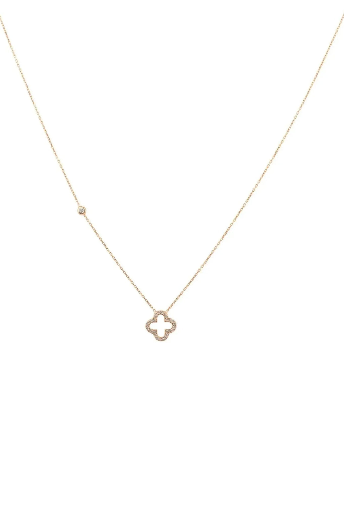Open Clover Pendant Necklace-4