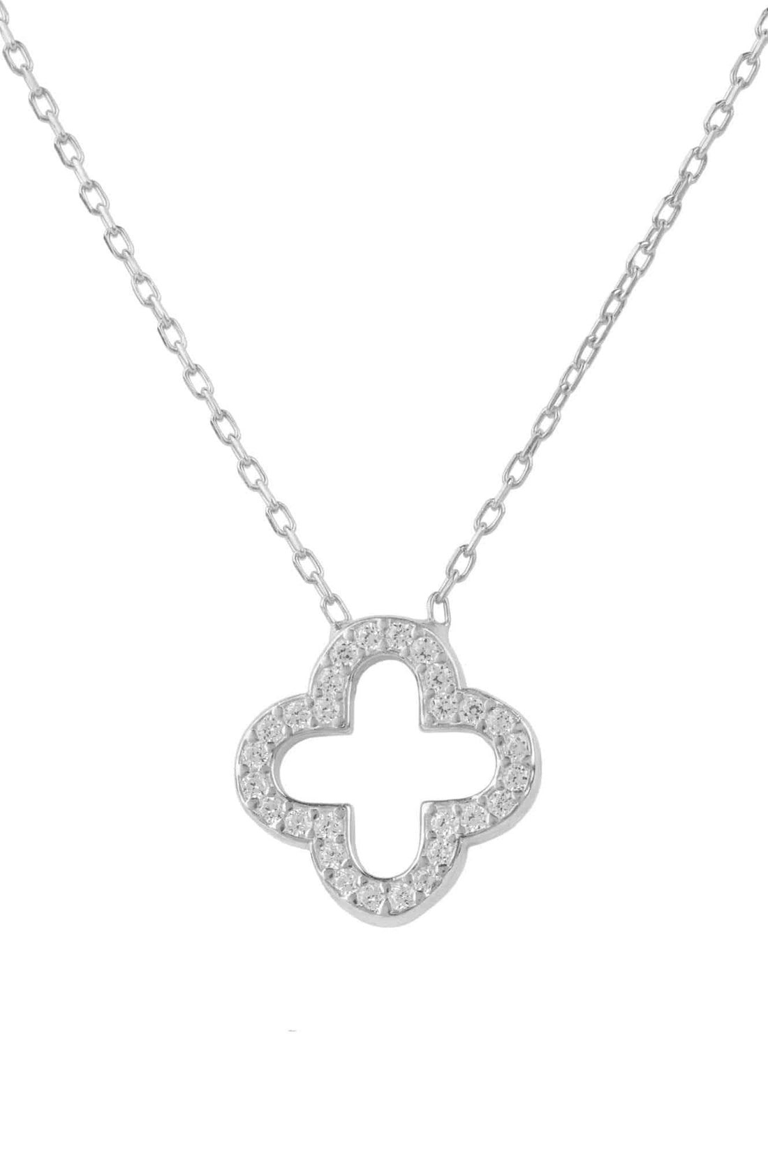 Open Clover Pendant Necklace-2