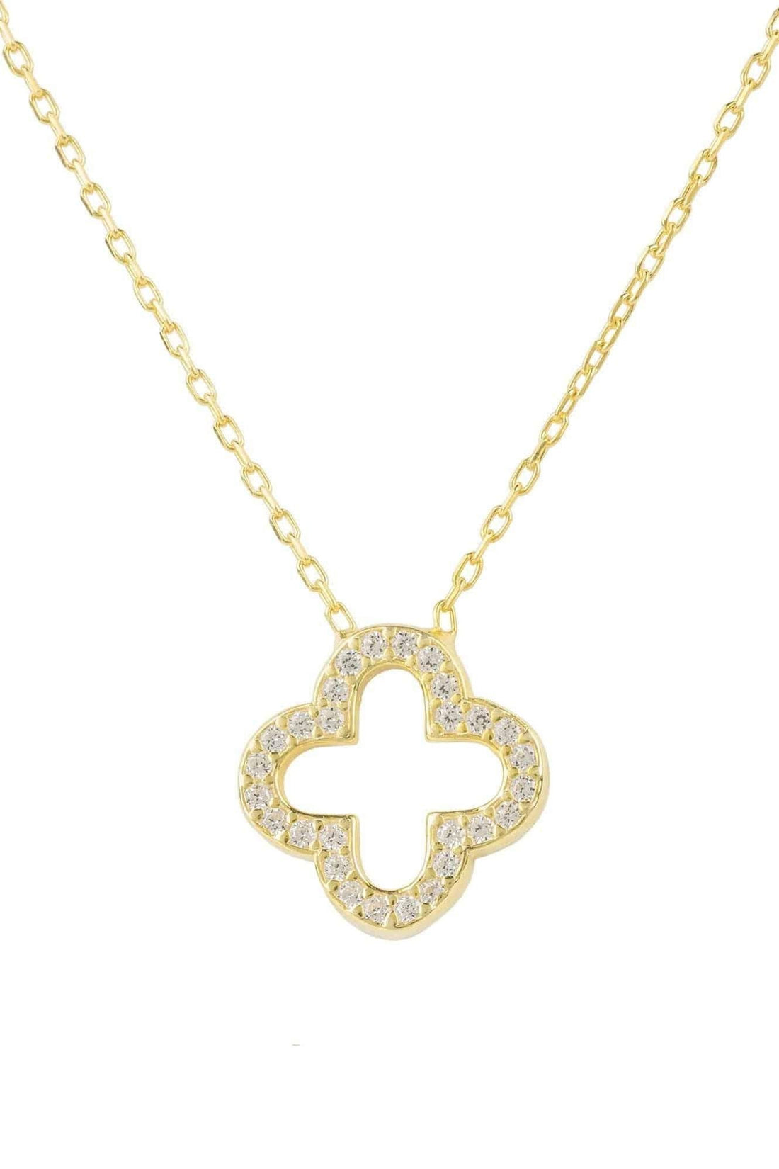 Open Clover Pendant Necklace-0