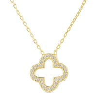 Open Clover Pendant Necklace-0