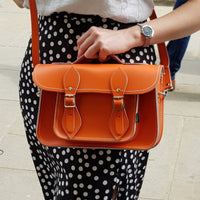 Handmade Leather Satchel - Orange-1
