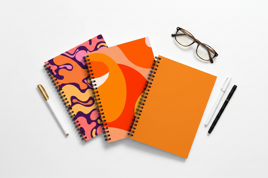 Orange Spiral Pack Of 3 Funky Notebooks