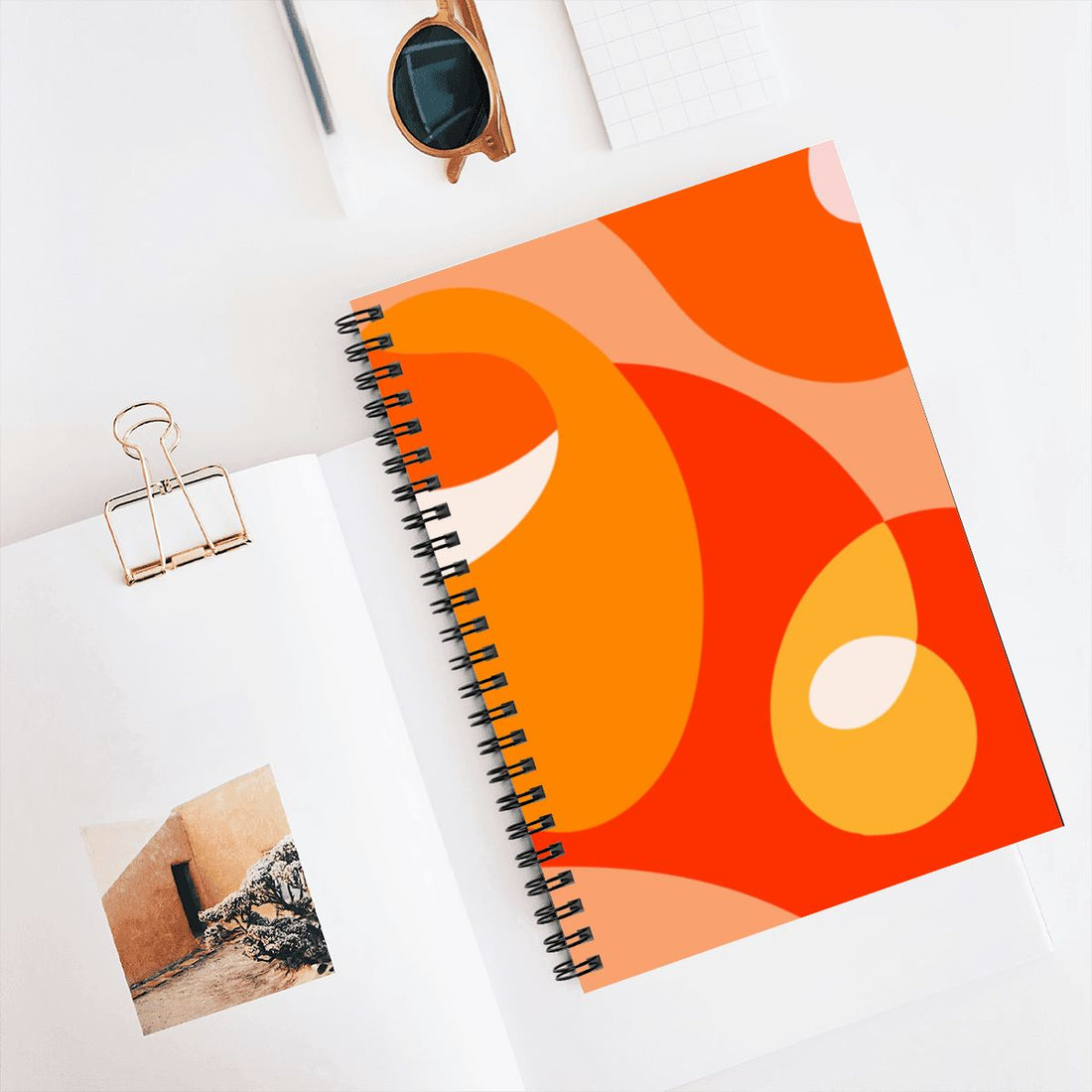 Orange Abstract Pattern A5 Spiral Notebook