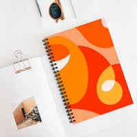 Orange Abstract Pattern A5 Spiral Notebook