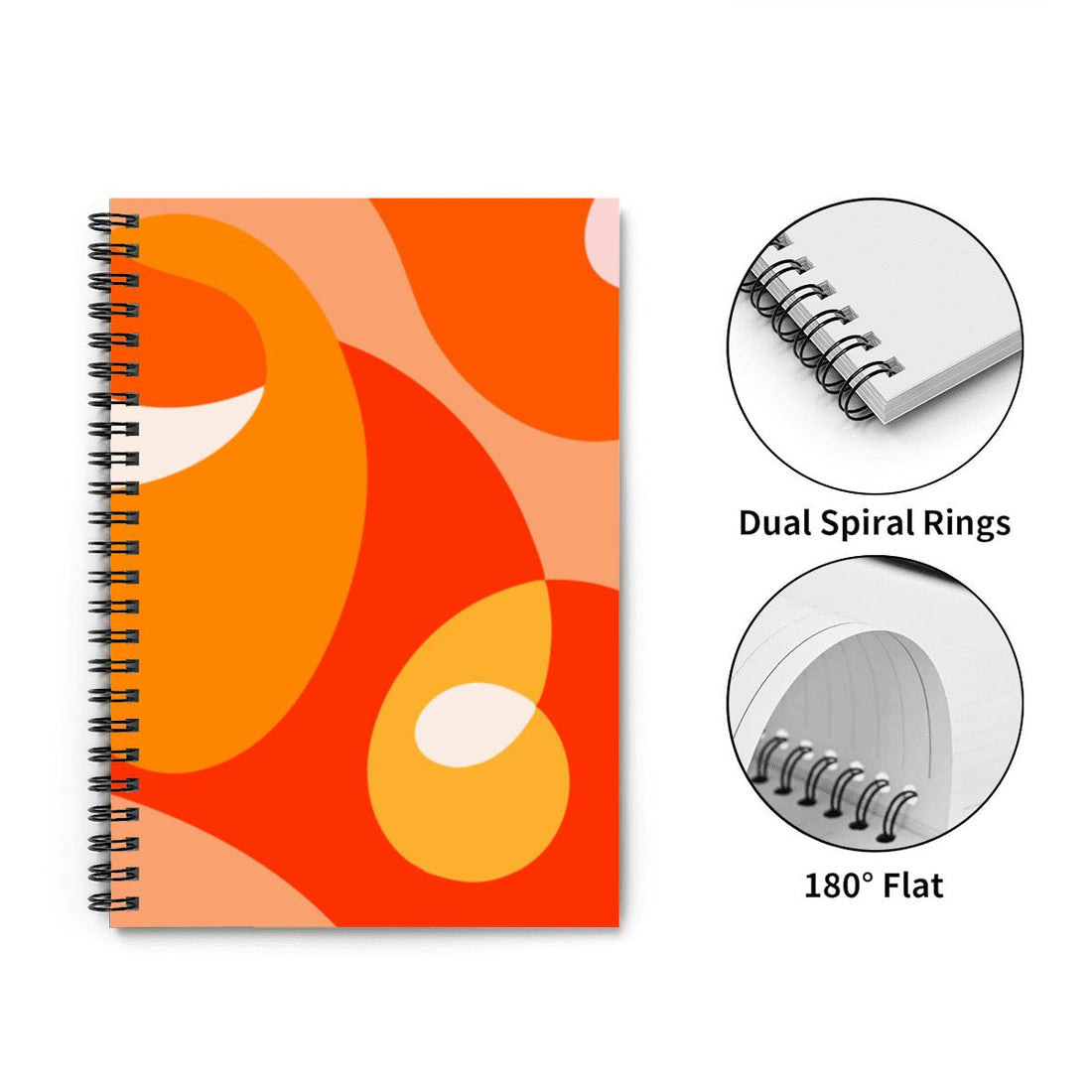 Orange Abstract Pattern A5 Spiral Notebook