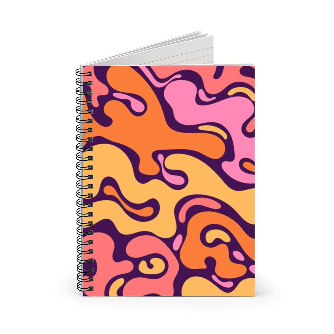 Orange and Pink Funky A5 Spiral Notebook