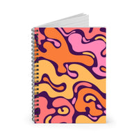Orange and Pink Funky A5 Spiral Notebook