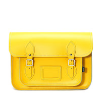 Handmade Leather Satchel - Pastel Daffodil Yellow-0