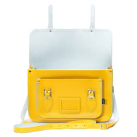 Handmade Leather Satchel - Pastel Daffodil Yellow-4