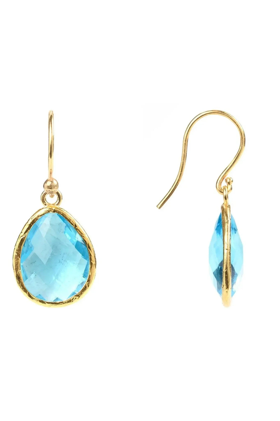 Petite Drop Earrings Blue Topaz Hydro Gold-2