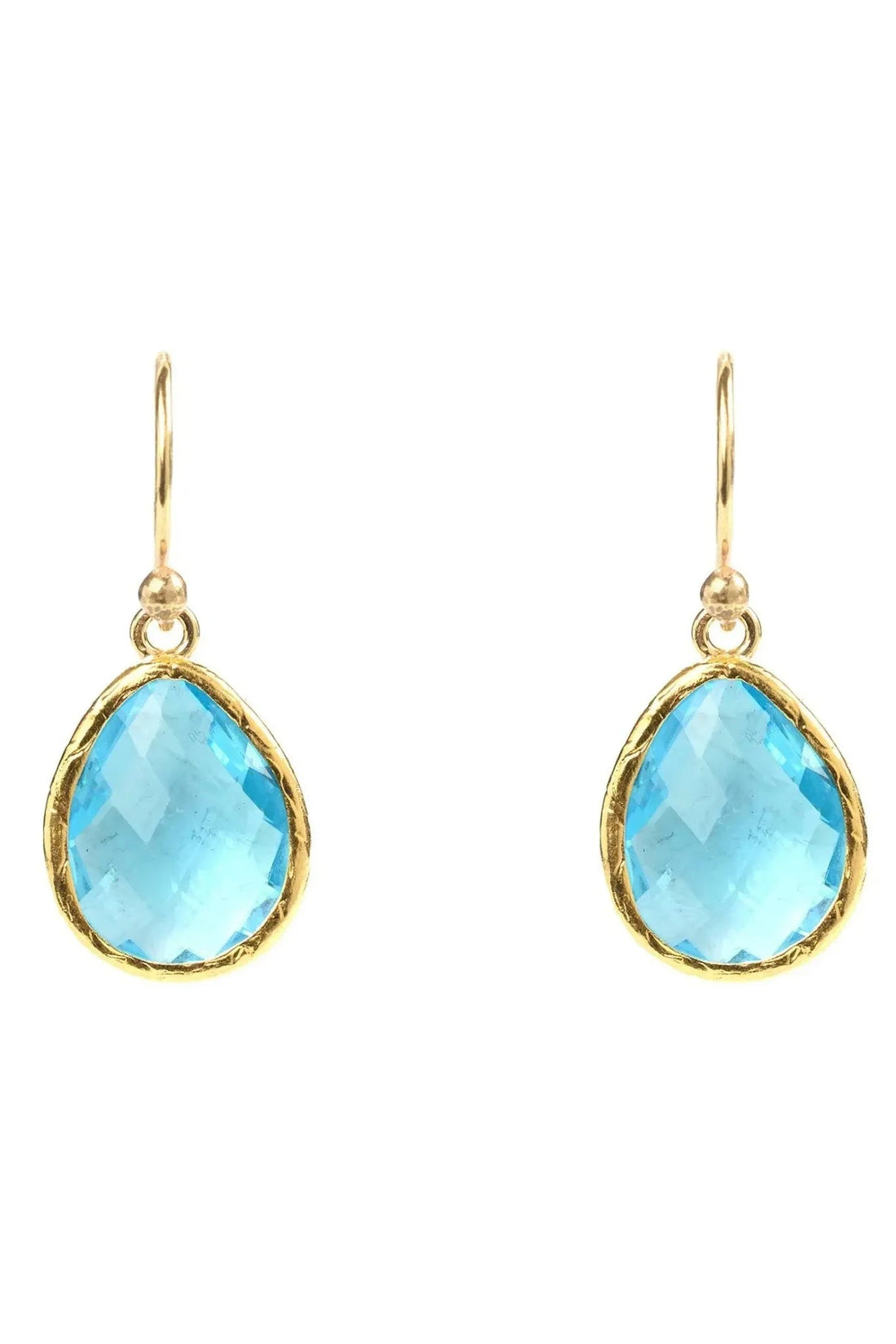 Petite Drop Earrings Blue Topaz Hydro Gold-0