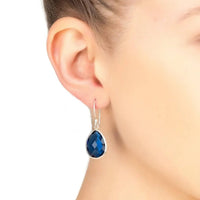 Petite Drop Earrings Sapphire Hydro Silver-1